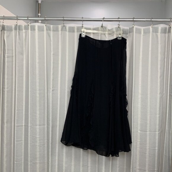 Lauren Ralph Lauren Petite Black Flowy Flutter Skirt Size 10P - NWT - Picture 9 of 11